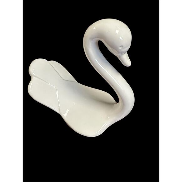 Vintage Ceramic Swan Towel Holder Bathroom Countertop Decor - Picture 3 of 4